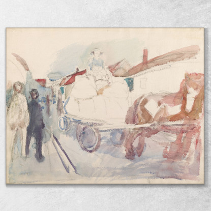 Cavallo E Carrozza Per Strada Edvard Munch em140 quadro stampato su tela