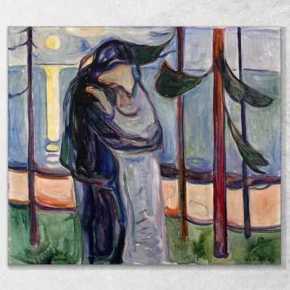 Bacio Sulla Spiaggia Edvard Munch em158 quadro stampato su tela