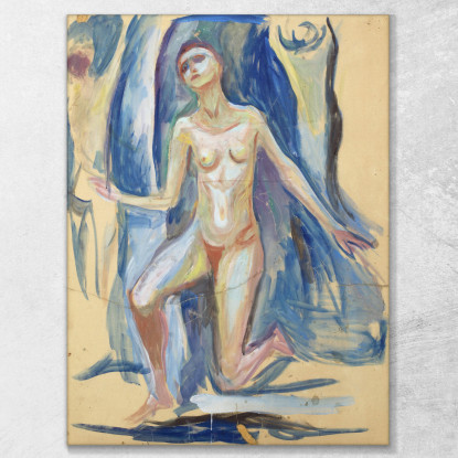Figura Femminile Inginocchiata Edvard Munch em160 quadro stampato su tela