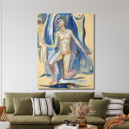 Figura Femminile Inginocchiata Edvard Munch em160 quadro stampato su tela