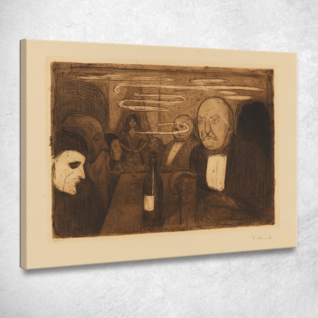 Kristiania-Boheme Ii Edvard Munch em167 quadro stampato su tela