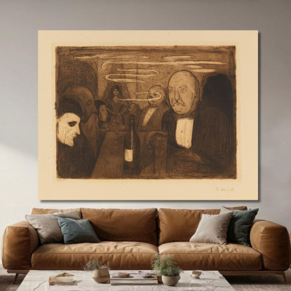Kristiania-Boheme Ii Edvard Munch em167 quadro stampato su tela