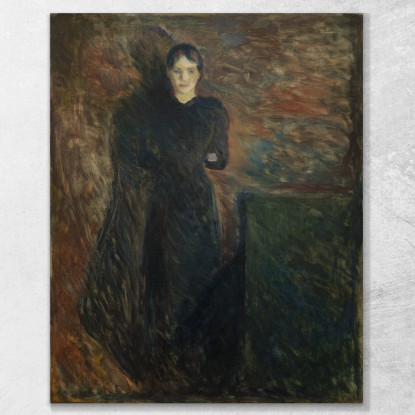 Signora In Nero Edvard Munch em172 quadro stampato su tela