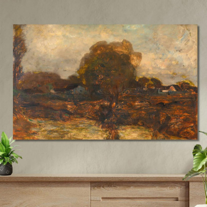 Paesaggio Fluviale Con Il Villaggio Adolf Hölzel ahl23 quadro stampato su tela