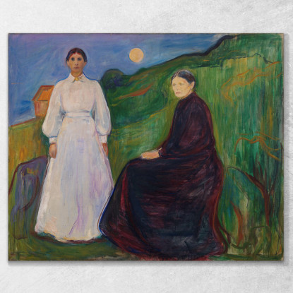 Madre E Figlia Edvard Munch em214 quadro stampato su tela