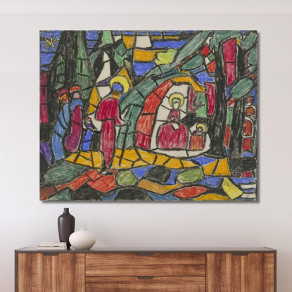 La Natività Adolf Hölzel ahl46 quadro stampato su tela