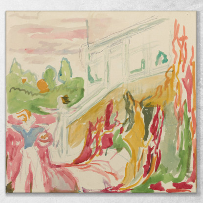 Incontro In Veranda Edvard Munch em220 quadro stampato su tela