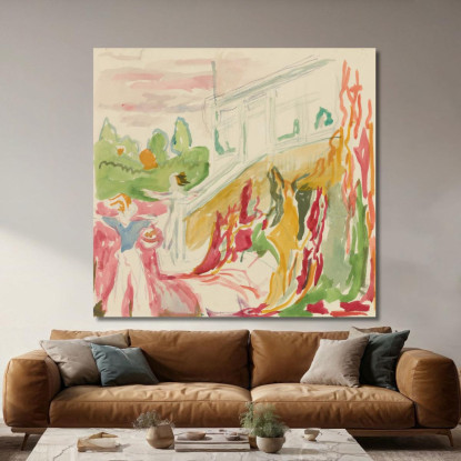 Incontro In Veranda Edvard Munch em220 quadro stampato su tela