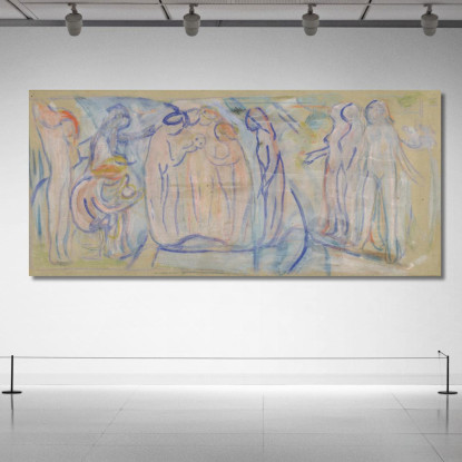 Figure Nude Edvard Munch em221 quadro stampato su tela