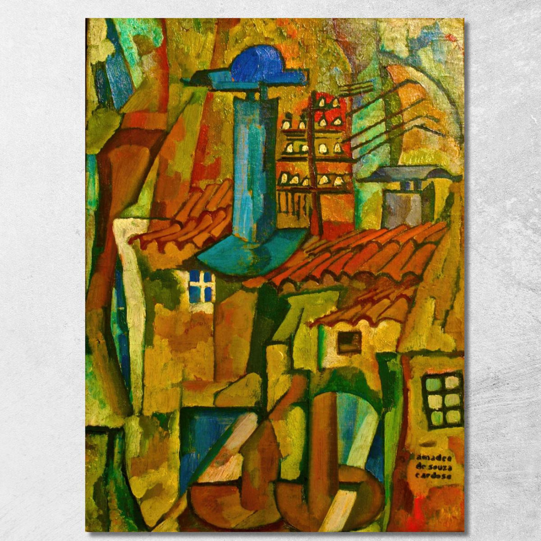 Mulini A Vento Filo Del Telegrafo Amadeo de Souza-Cardoso asc35 quadro stampato su tela