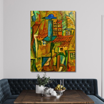 Mulini A Vento Filo Del Telegrafo Amadeo de Souza-Cardoso asc35 quadro stampato su tela