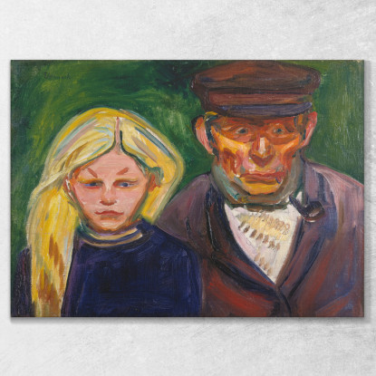 Il Vecchio Pescatore E Sua Figlia Edvard Munch em236 quadro stampato su tela