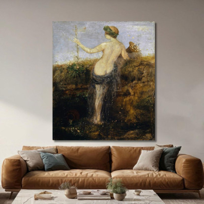 Ninfa Con Cornucopia Arnold Böcklin abk32 quadro stampato su tela