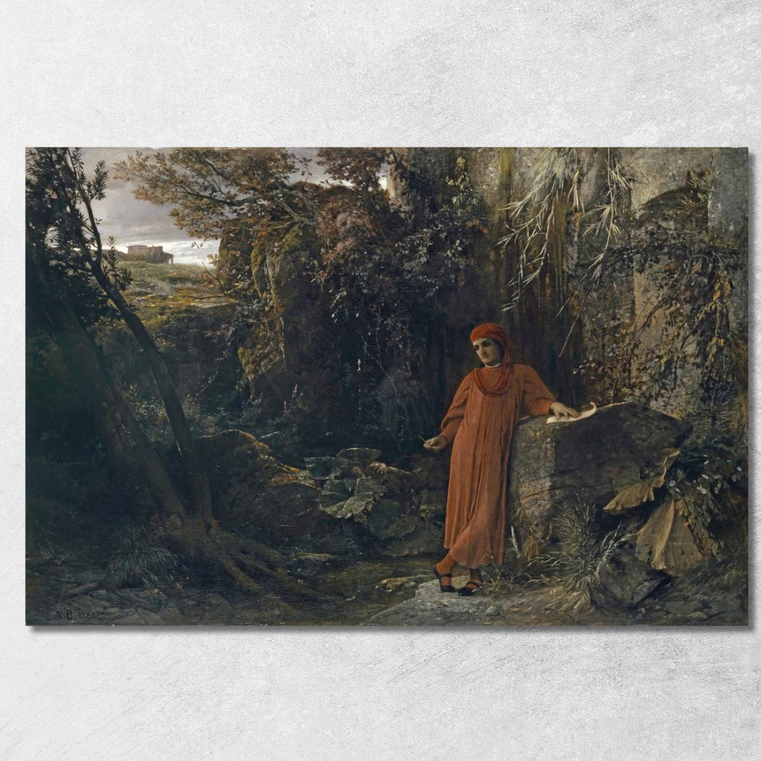 Petrarca Alla Sorgente Di Vaucluse Arnold Böcklin abk38 quadro stampato su tela