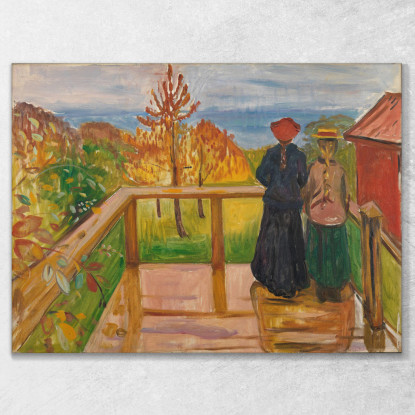 Sulla Veranda Edvard Munch em241 quadro stampato su tela
