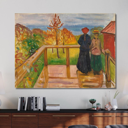 Sulla Veranda Edvard Munch em241 quadro stampato su tela
