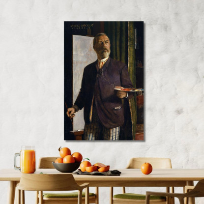 Autoritratto In Studio Arnold Böcklin abk57 quadro stampato su tela