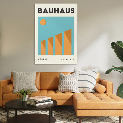 Quadro Bauhaus Geometrie Scalari In Tonalità Calde Bauhaus Style bhs23 quadro stampato su tela