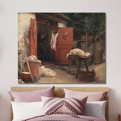 Un Mattatoio A Hellebæk Carl Bloch cbl1 quadro stampato su tela