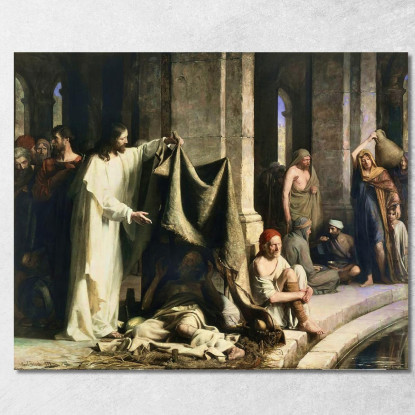 Guarigione Di Cristo Alla Piscina Di Betesda Carl Bloch cbl7 quadro stampato su tela