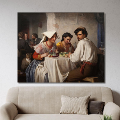 In Un'Osteria Romana Carl Bloch cbl19 quadro stampato su tela