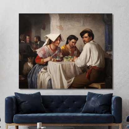 In Un'Osteria Romana Carl Bloch cbl19 quadro stampato su tela