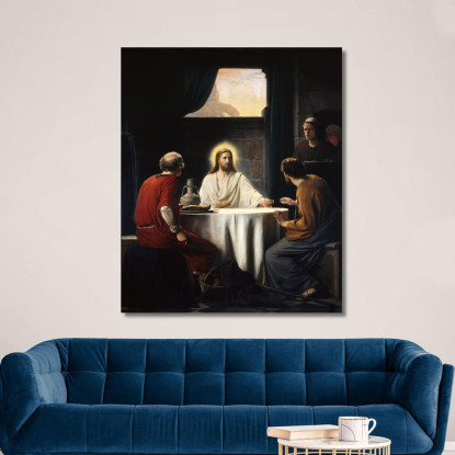 Cena Ad Emaus Carl Bloch cbl25 quadro stampato su tela