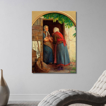 Due Donne Che Parlano Carl Bloch cbl38 quadro stampato su tela