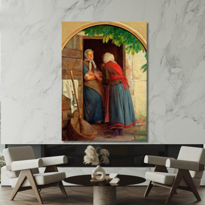 Due Donne Che Parlano Carl Bloch cbl38 quadro stampato su tela