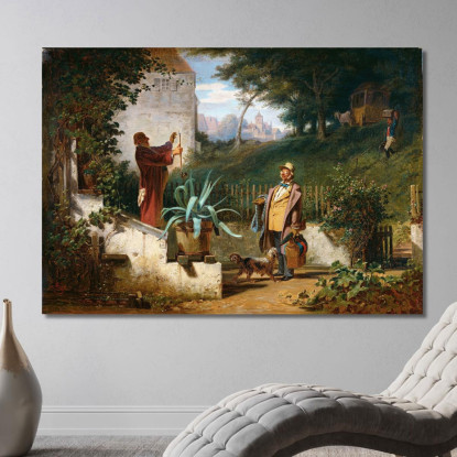 Amici D'Infanzia Carl Spitzweg csp8 quadro stampato su tela