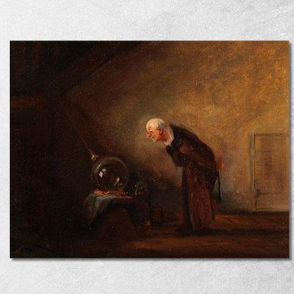 Der Alchemist Chemicus Carl Spitzweg csp9 quadro stampato su tela