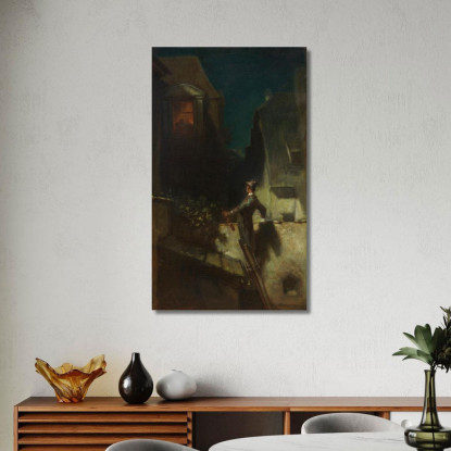 Il Violinista Al Chiaro Di Luna Carl Spitzweg csp14 quadro stampato su tela