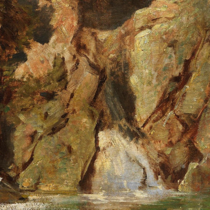 Bacino Roccioso Con Acque Bianche Carl Spitzweg csp23 quadro stampato su tela