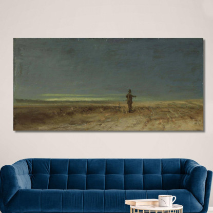 Paesaggio Piatto Con Spaventapasseri Carl Spitzweg csp24 quadro stampato su tela