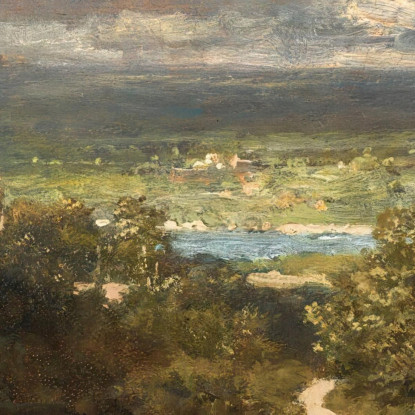 Paesaggio Con Fiume Carl Spitzweg csp38 quadro stampato su tela