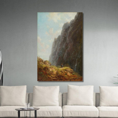 Montagna E Lattaia Lungo Un Tortuoso Sentiero Di Pietra Carl Spitzweg csp41 quadro stampato su tela