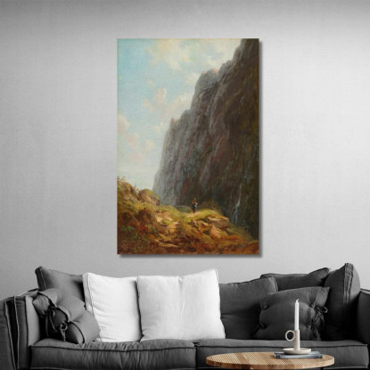 Montagna E Lattaia Lungo Un Tortuoso Sentiero Di Pietra Carl Spitzweg csp41 quadro stampato su tela