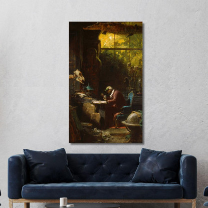 Studioso Di Scienze Naturali Carl Spitzweg csp46 quadro stampato su tela