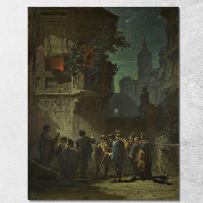 Serenata Spagnola Carl Spitzweg csp48 quadro stampato su tela