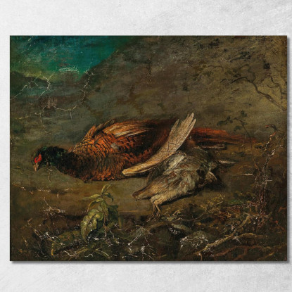 Natura Morta Con Fagiano E Beccaccino Carl Spitzweg csp50 quadro stampato su tela