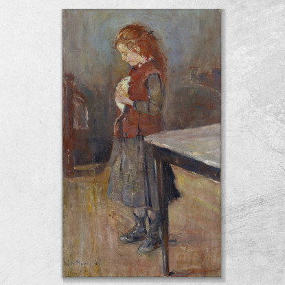 Ragazza Dai Capelli Rossi Con Il Ratto Bianco Edvard Munch em261 quadro stampato su tela