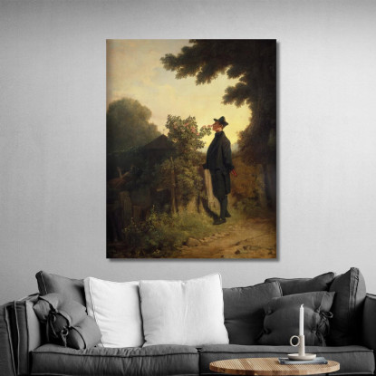 L'Amante Delle Rose Carl Spitzweg csp63 quadro stampato su tela