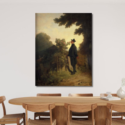 L'Amante Delle Rose Carl Spitzweg csp63 quadro stampato su tela