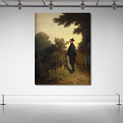 L'Amante Delle Rose Carl Spitzweg csp63 quadro stampato su tela