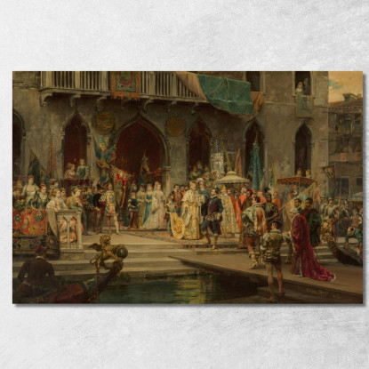 Enrico Iii Ricevuto Dal Doge Muccinigo A Palazzo Foscari Cesare Auguste Detti cad10 quadro stampato su tela