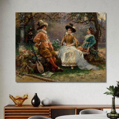 Musica Nel Giardino Cesare Auguste Detti cad14 quadro stampato su tela