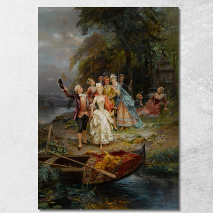 La Festa Della Pesca Allegra Cesare Auguste Detti cad21 quadro stampato su tela