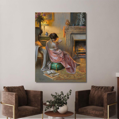 Donna Con L--Ventilatore Delphin Enjolras dej9 quadro stampato su tela