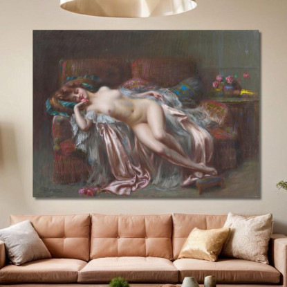 Nudo Sdraiato Sulla Rosa Delphin Enjolras dej24 quadro stampato su tela