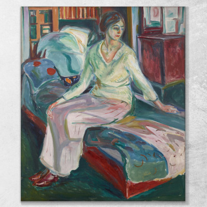 Modello Seduto Sul Divano Edvard Munch em271 quadro stampato su tela